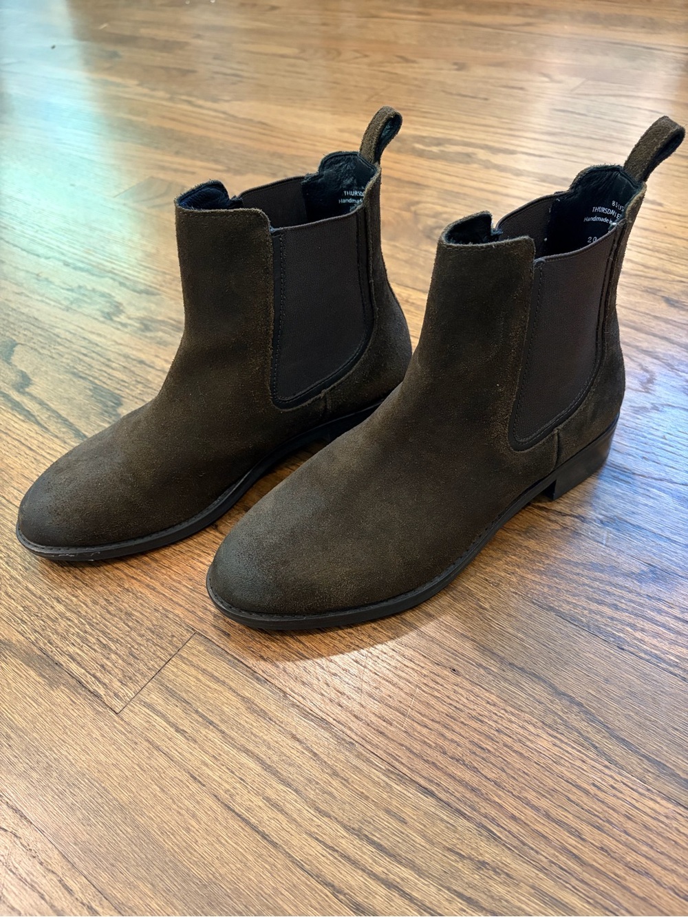 Women’s Thursday Boot Duchess Suede Chelsea Boots - Dark Olive, size 8.5